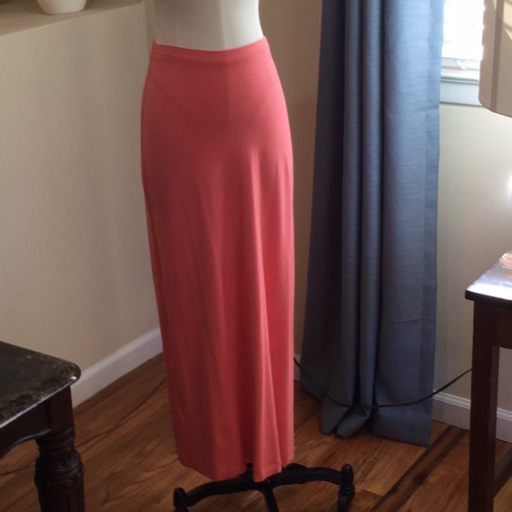 Three Dots coral maxi skirt